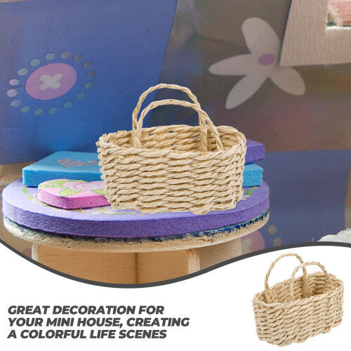 Mini panier sans marque avec poignée, petits paniers de rangement, linge noir 2