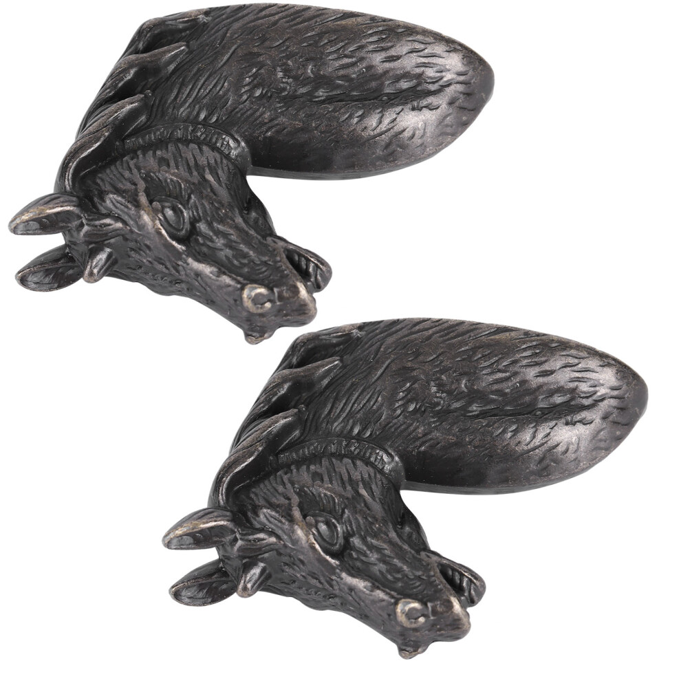 Black Brown Horse Head Cabinet Knobs 2 Pack 7444352438594