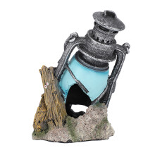 Aquatic Resin Ornament House on Terrace Tree Root Design, Non-Toxic Aquarium Decorations with Pastoral Creative Design - Enhance Habitat and