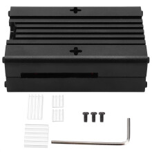 Boîtier à conductivité thermique pour Raspberry Pi 4, boîtier en alliage d'aluminium avec conception de dissipation de chaleur et ventilateur de