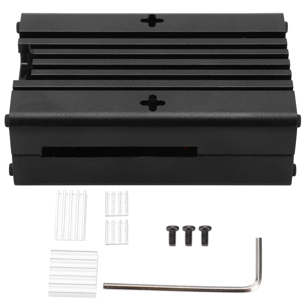 Cooling Fan Equipped Aluminum Case For Raspberry Pi4b, Heat Dissipation Design With Thermal Conductivity And Wall Mountable For Versatile Placement 9448483710251