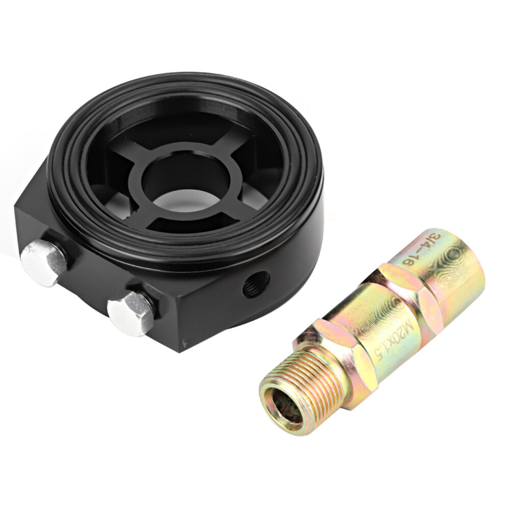 Engine Oil Cooler Adapter Sandwich Plate, Cnc Machined Billet Aluminum Oil Filter Mounting Plate For Enhanced Oil Temperature Regulation 9448483325745
