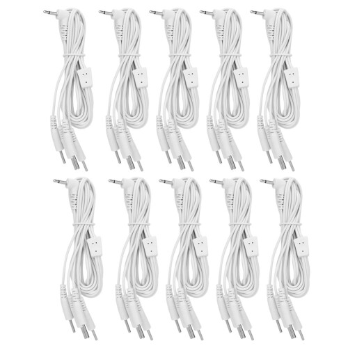 Durable TENS NMES Compatible Premium Quality Electrical Current Connection Replacement Lead Wires2mm Pin Connectors Wire Length Optimized