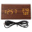Modern LED Alarm Clock With Wooden Structure, Triangular Wood Shape Digital Time Display With12/24Hour Format Adjustable Brightness Sound 1