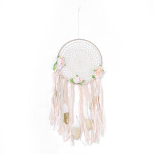Atrapasueños brillantes para un sueño reparador, diseño vintage elegante de flores hechas a mano, borlas y plumas colgantes, ayuda a los niños a