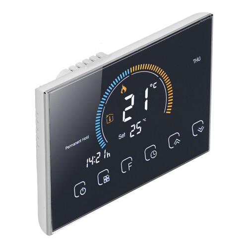 Voice Control Thermostat Programmable LCD Touch Panel Temperature Precision Settings Smart Home Compatible Energy Efficient Design 1