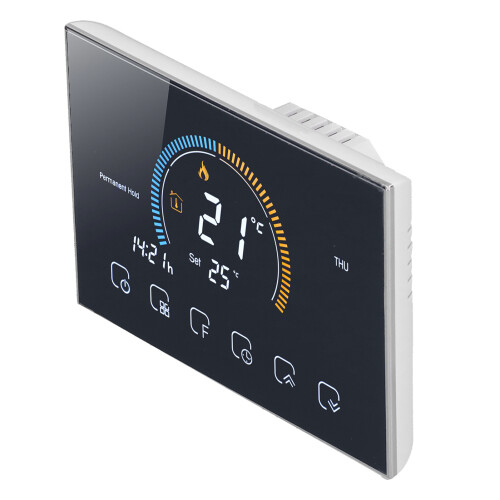 Voice Control Thermostat Programmable LCD Touch Panel Temperature Precision Settings Smart Home Compatible Energy Efficient Design 2