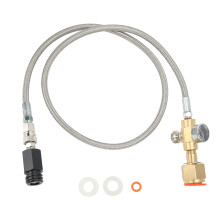Not Easy To Deform CO2Cylinder Refill Adapter High Pressure Hose Anti Rust Wear Resistant Anti Aging Pressure Gauge Exhaust Valve Quick Connect
