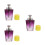 3Pcs Press Pump Dispenser Bottle Nail Cleaner Refillable Purple 5