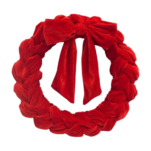 Guirlanda de Natal de veludo com laço, 40 cm (15,7 polegadas) 1
