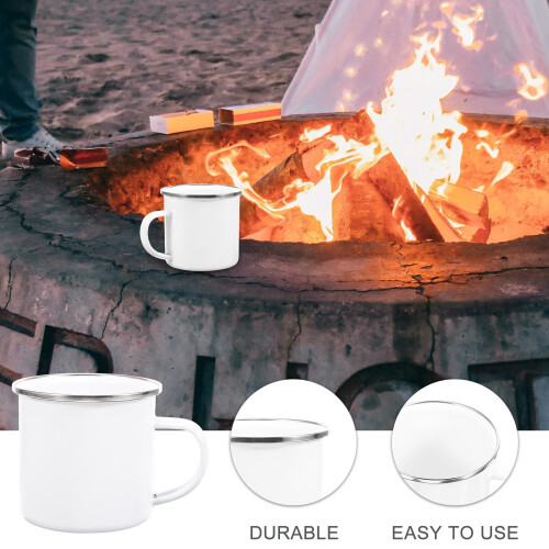 White Enamel Mug for Home Multi-Function and Heat-Resistant 1