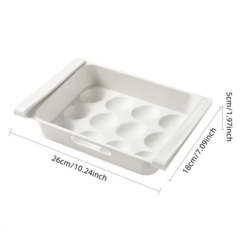 12 Compartment Fridge Organizer Pull Out Egg Tray Drawer Style Fruit Vegetable Storage Hanging Chiller Kitchen Space 1