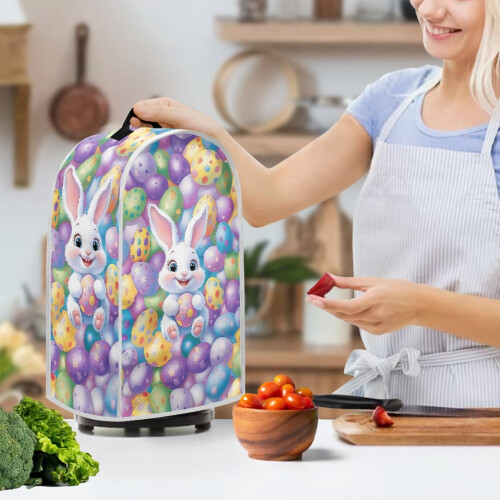 Rabbit Easter Egg Coffee Machine Dust Cover for Home Kitchen Indoor Lightweight 2