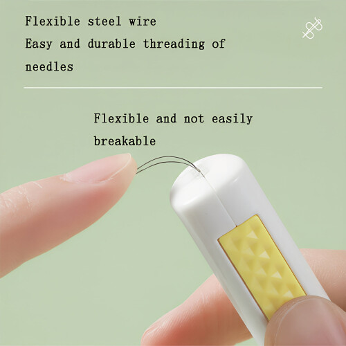 Senior-friendly manual needle threader, compact & durable, compatible with standard needles, 4.13x0.70in 2