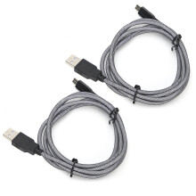 2PCS 1.5M PVC Micro USB Charging Cables for Nintendo 3DS/2DS (Color Assorted)