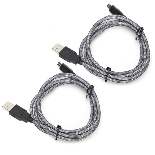 2PCS 1.5M PVC Micro USB Charging Cables for Nintendo 3DS/2DS (Color Assorted)