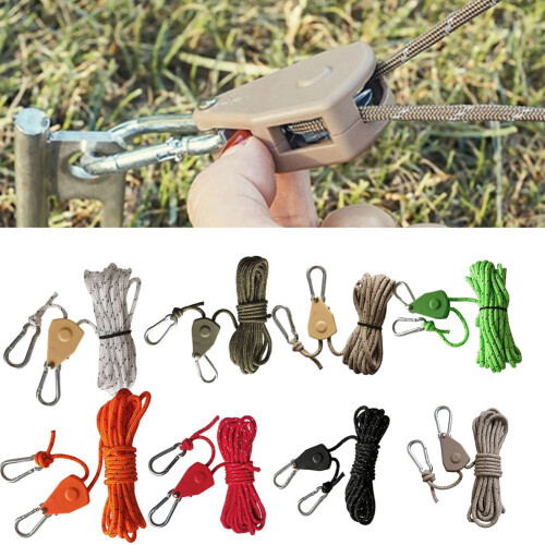 Pulley Windproof Rope Adjustable Pulley Rope Multifunctional Application Camping 1