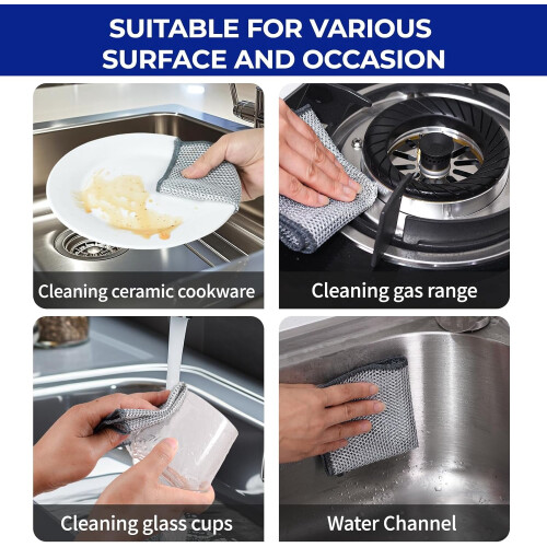 Wire Dishwashing Rag Reusable 12 pcs 7.87" x 7.87" 2