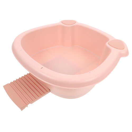 3Pcs Multifunctional Pink Laundry Buckets with Detachable Washboard 1