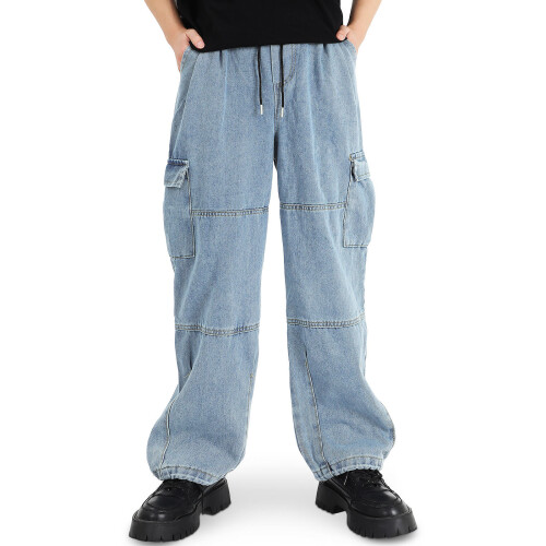 2Pièces Pantalons Cargo Larges Coton Résistant 2