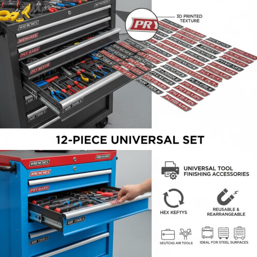 Magnetic Tool Box Labels 3D Print 12/24/48 Pack 2