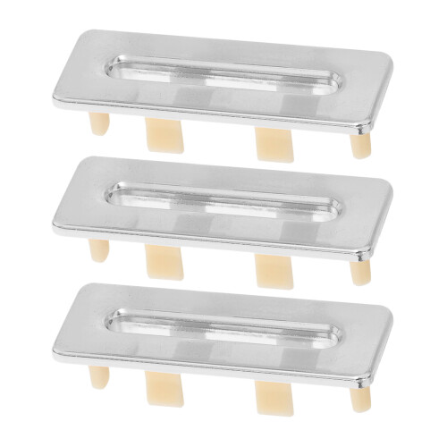 6Pcs Silver Plastic Sink Overflow Cap for Bathroom Washbasin Drain 1