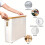 Bamboo Toilet Paper Holder with Lid Gray Fabric Foldable 2