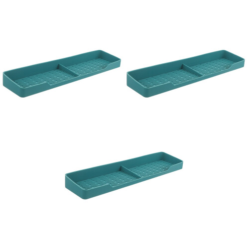 3Pcs Silicone Kitchen Stove Top Rack Blue Magnetic Storage Shelf 1