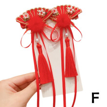Polyester Hair Clips for Girls Red Cute Design