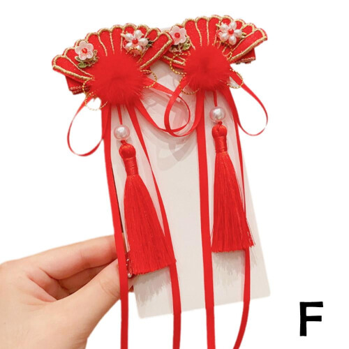 Polyester Hair Clips Red Cute 2-Pack
