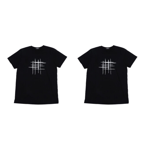 2Stk Schwarzes Herren T-Shirt Kurzarm Polyester Casual