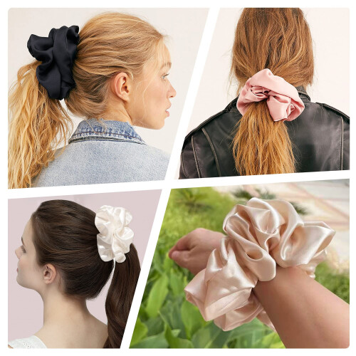 Scrunchies Βαμβακερά Scrunchy για Κορίτσια, Γυναικεία, Χοντρά Μαλλιά με Σγουρά Μαλλιά, 2