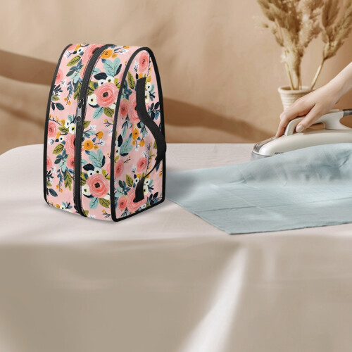 Τσάντα ατμού ταξιδιού με vintage floral εκτύπωση και κλείσιμο με φερμουάρ, φορητή θήκη 2