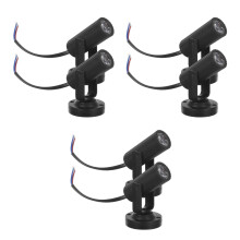 6Stk LED Bühnenstrahler, Mini Spot, Schwarz, Rot-Blau Für Disco & Ktv