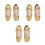 3Paires Chaussures De Ballet Dorées PU Pour Danse 7
