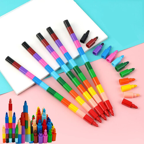 Rainbow Crayon Set Stackable DIY 6 Pcs 12 Colors 1