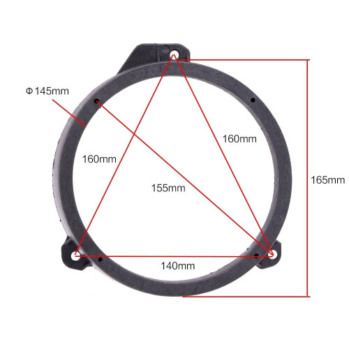 2Pcs 6.5" Solid Front Door Speaker Spacer Mount Adapter Ring For Subaru Forester 2