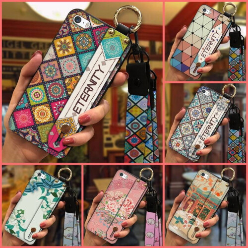 Capa para celular compatível com iPhone 5/5S/SE – À prova de choque, com suporte, alça de pulso e silicone resistente à sujeira. 2