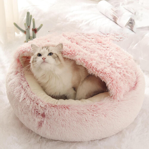 Κρεβάτι Lapcatz Nest, Κρεβάτι Lapcatz, Στρογγυλό κρεβάτι γάτας, βελούδινο, αφράτο, 1
