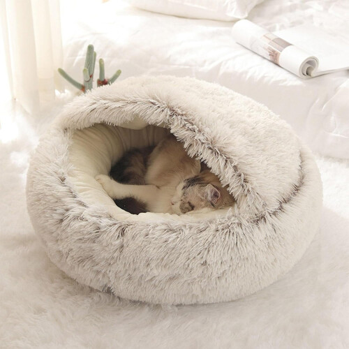Κρεβάτι Lapcatz Nest, Κρεβάτι Lapcatz, Στρογγυλό κρεβάτι γάτας, βελούδινο, αφράτο, 2