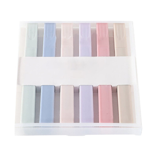 6-Color Pastel Highlighter Set (5ml) - Soft Chisel Tip for Gentle Underlining, Aesthetic Journaling, Note-Taking, and Office Document Marking 1