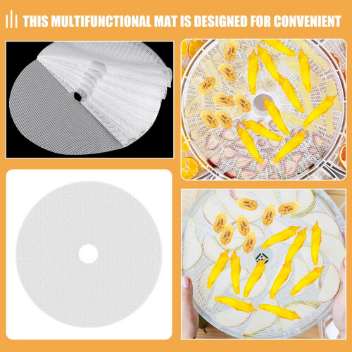 10Pcs Round Silicone Dehydrator Sheets Non-stick Reusable Fruit Dehydrator Mats for Fruit Dryer 1
