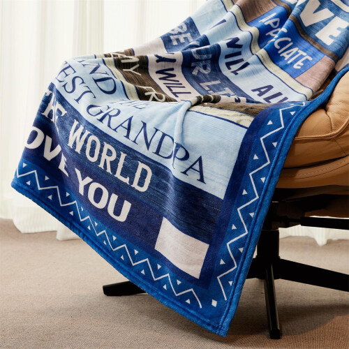 „Ich liebe dich, Sohn“-Decke – 127 x 152 cm, Vatertags- oder Geburtstagsgeschenk von Papa oder Mama, für Sofa oder Bett 2