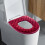 Roter Plüsch-Toilettensitzbezug 43 x 37 cm 5
