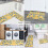 Yellow Lemons Kitchen Rug Set Absorbent Non-Slip 6