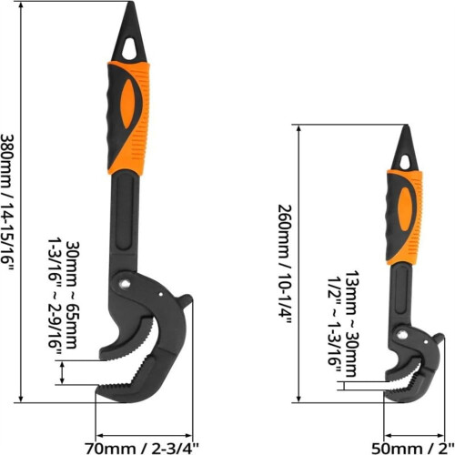 Universal Adjustable Wrench Pipe Wrench With Self Locking Function Double Thread Bottom Pry Bar Design Anti Slip Adjustable Universal Wrench 1
