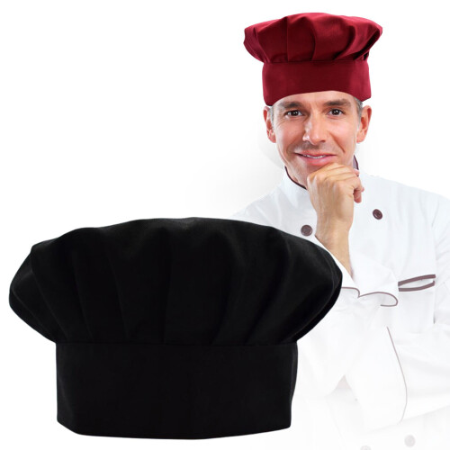 Chef Hat, Adult Premium Adjustable Elastic Baker Kitchen Cooking Chef Black 1