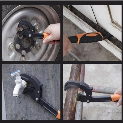 Universal Adjustable Wrench Pipe Wrench With Self Locking Function Double Thread Bottom Pry Bar Design Anti Slip Adjustable Universal Wrench 2
