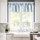 Seashell Kitchen Valance Curtain Vintage Blue Coastal Theme 3