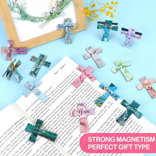 Leather Magnetic Cross Bookmarks for Reading: Secure Grip, Multifunctional, Suitable for Various Books 1